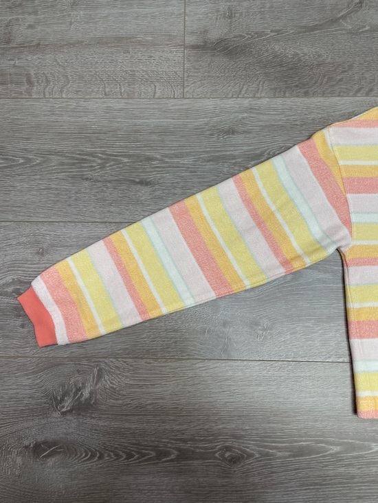 Haute Hippe French Terry Striped Long Sleeve Cropped Top Shorts Lounge Set M - Picture 8 of 15